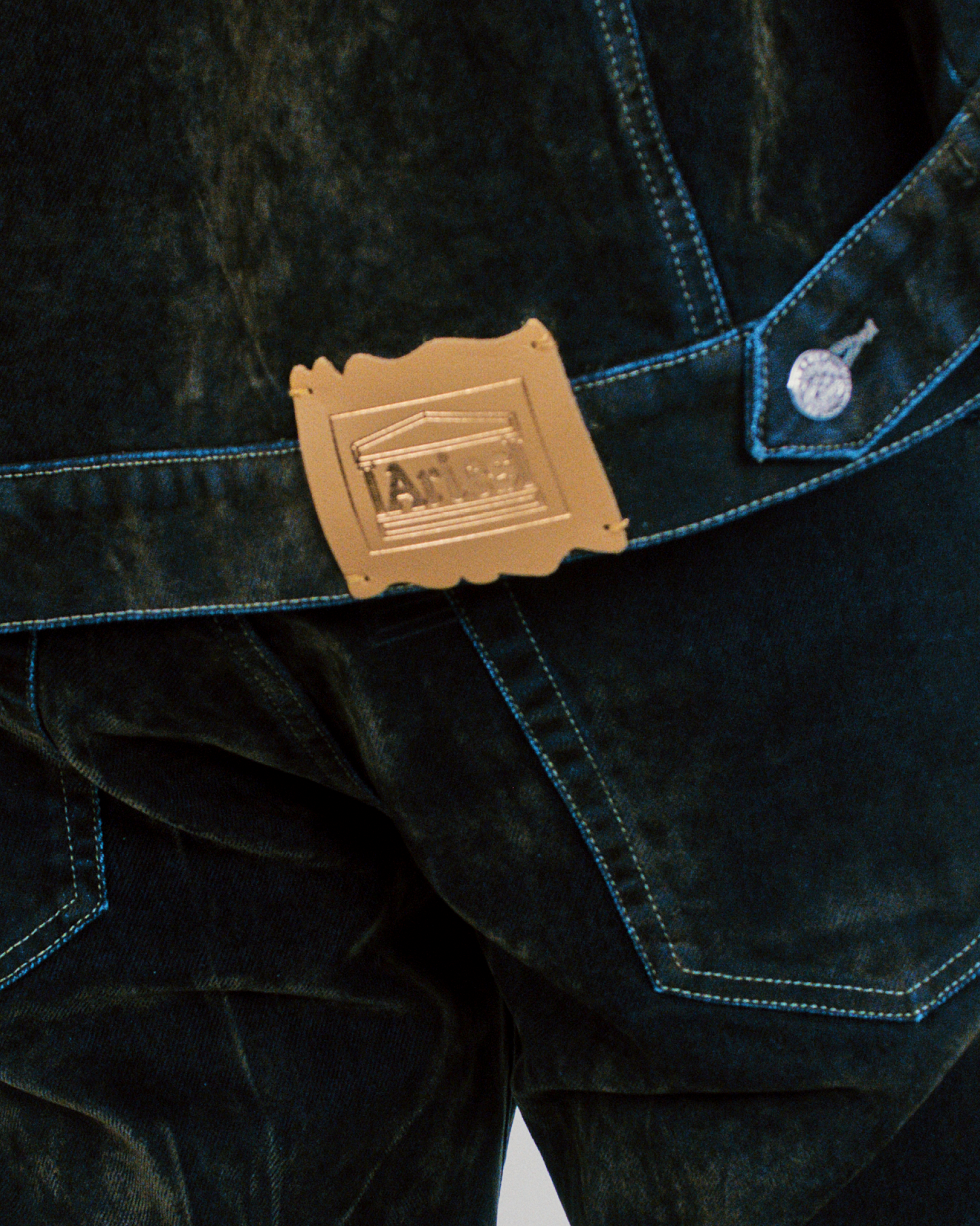 Worn Flock Denim Car Coat