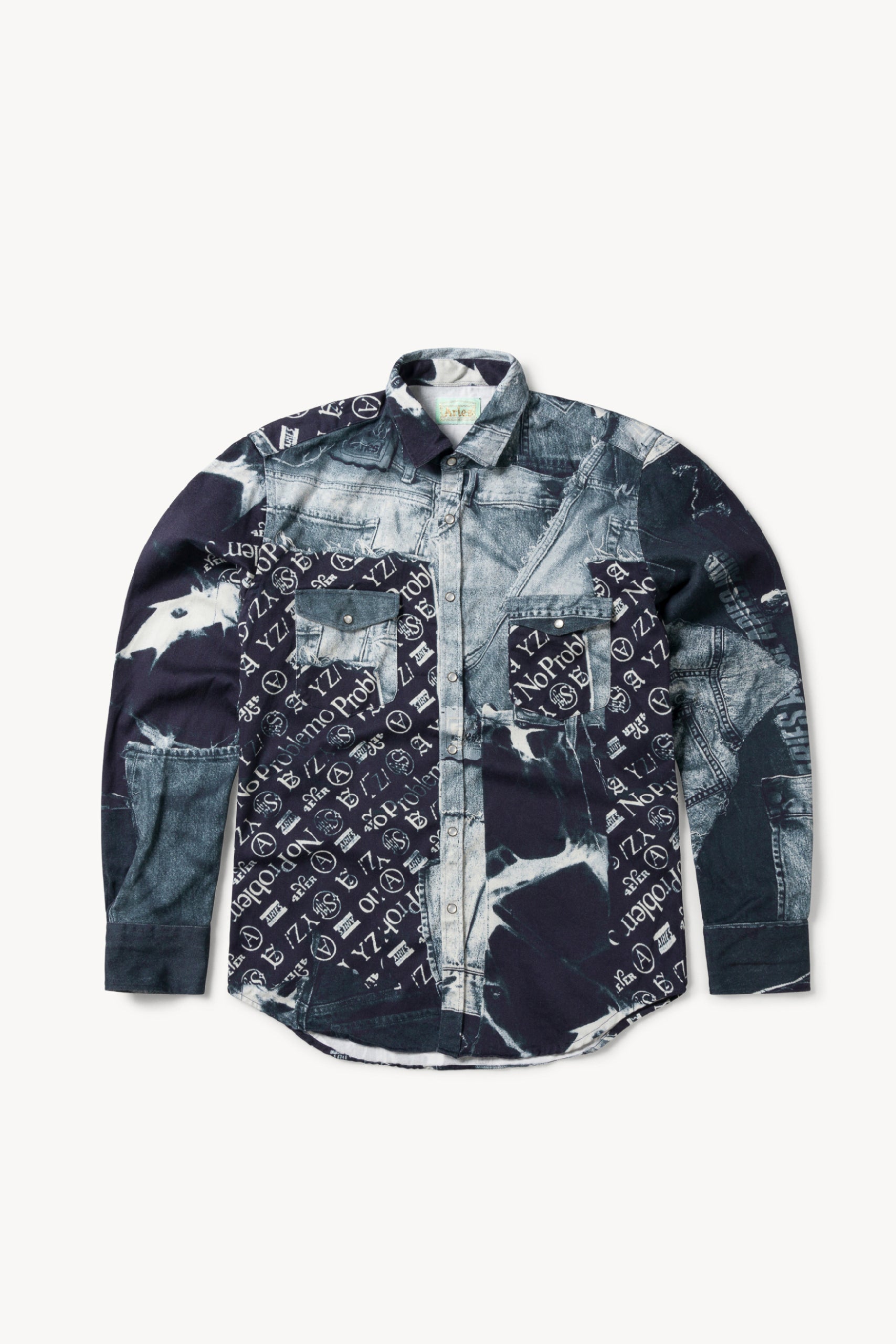 Patchwork Western Shirt Blue – Aries