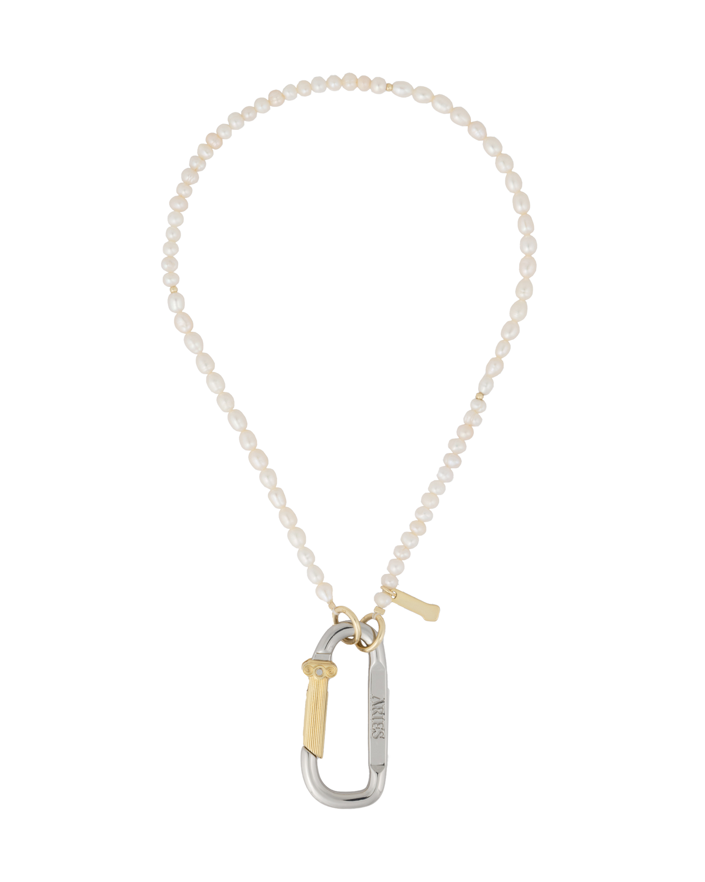 Mini Carabiner Pearl Necklace