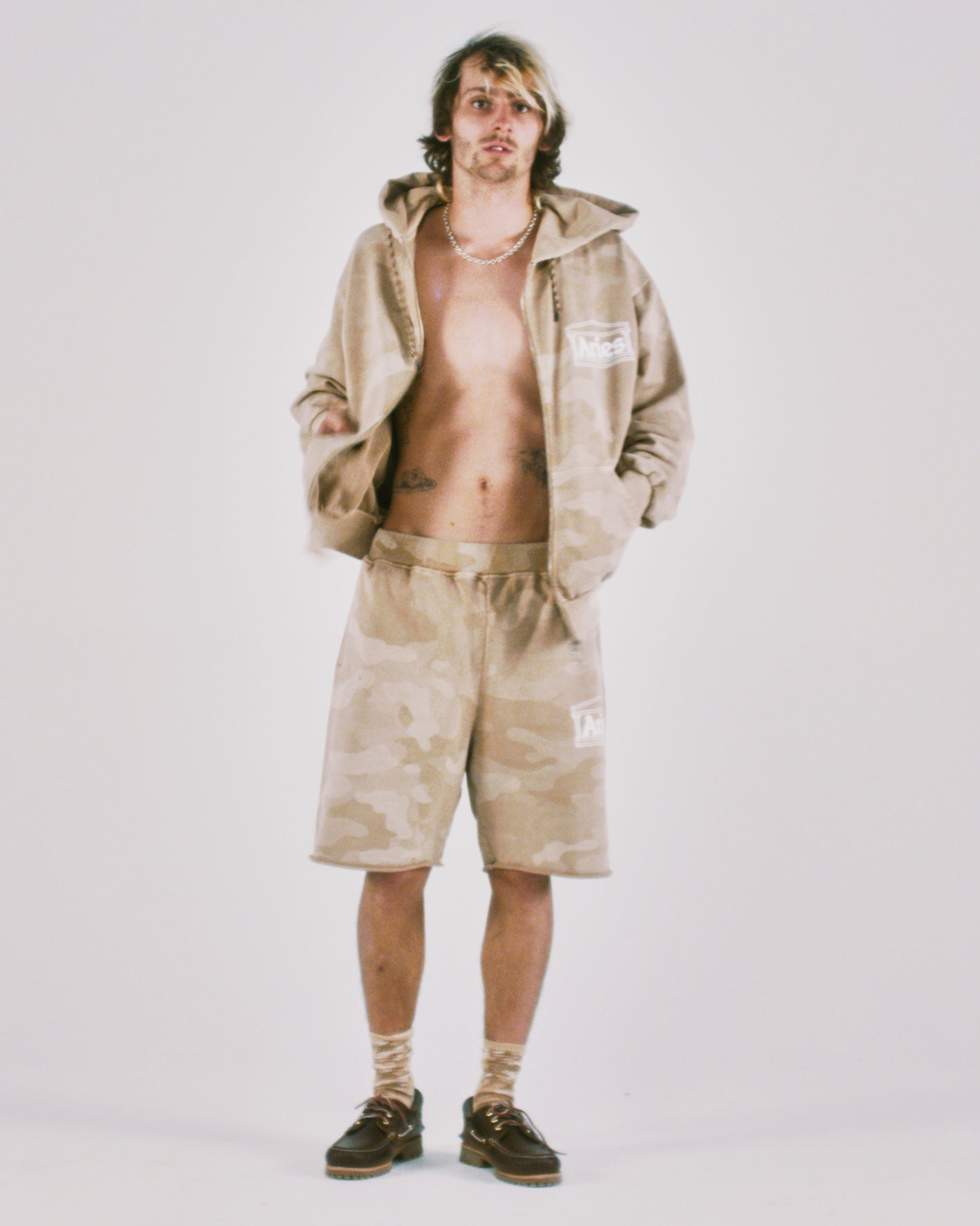 Aged Temple Camo Zip Through Hoodie