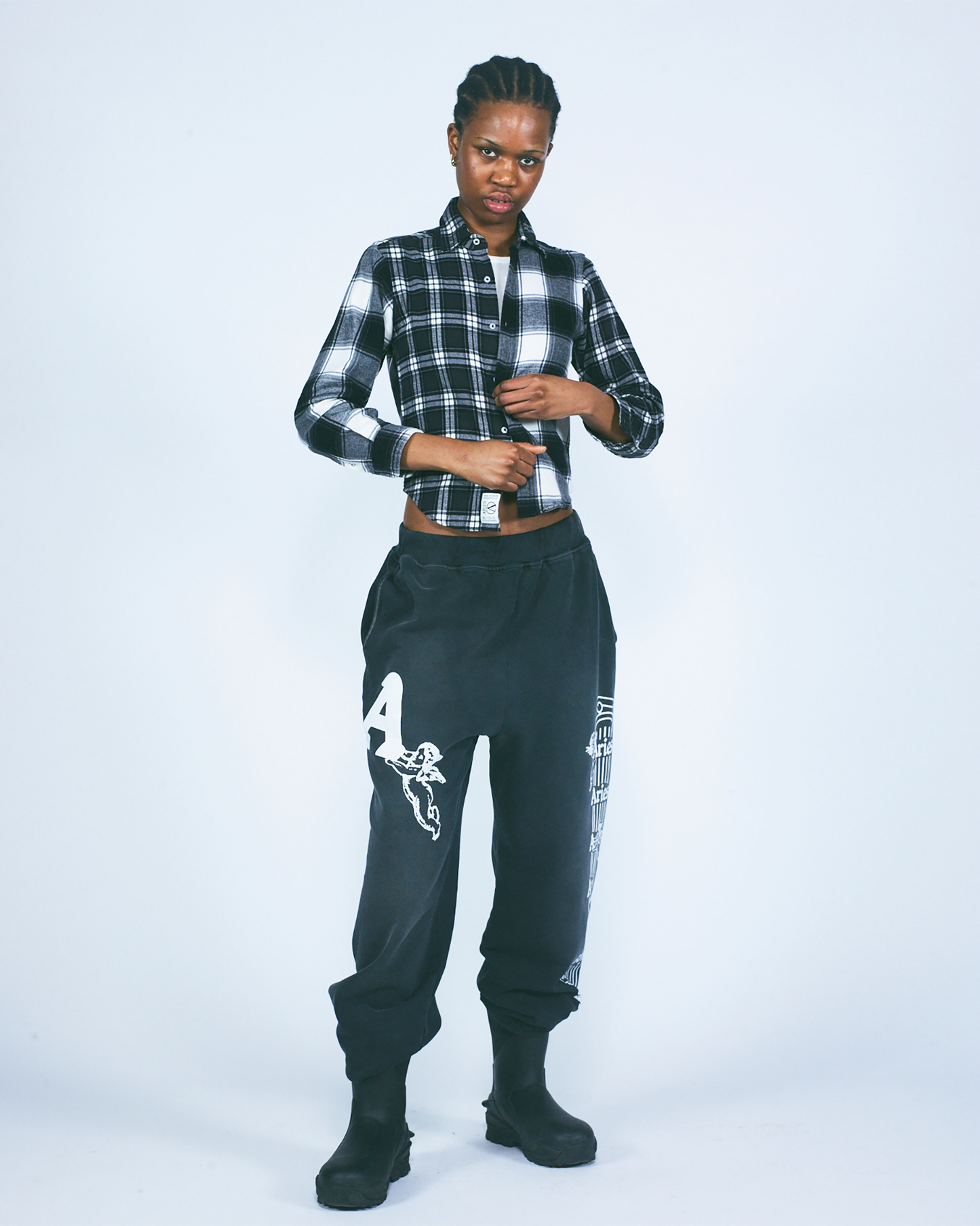 Brushed Flannel Patchwork LS Shirt