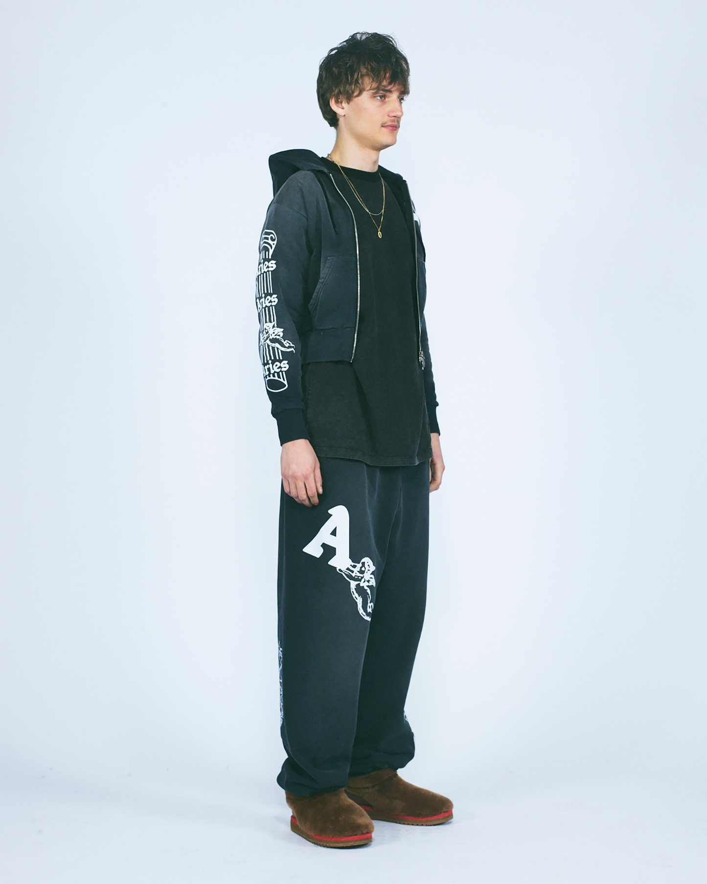 Premium Aged Cherub Column Zip Hoodie