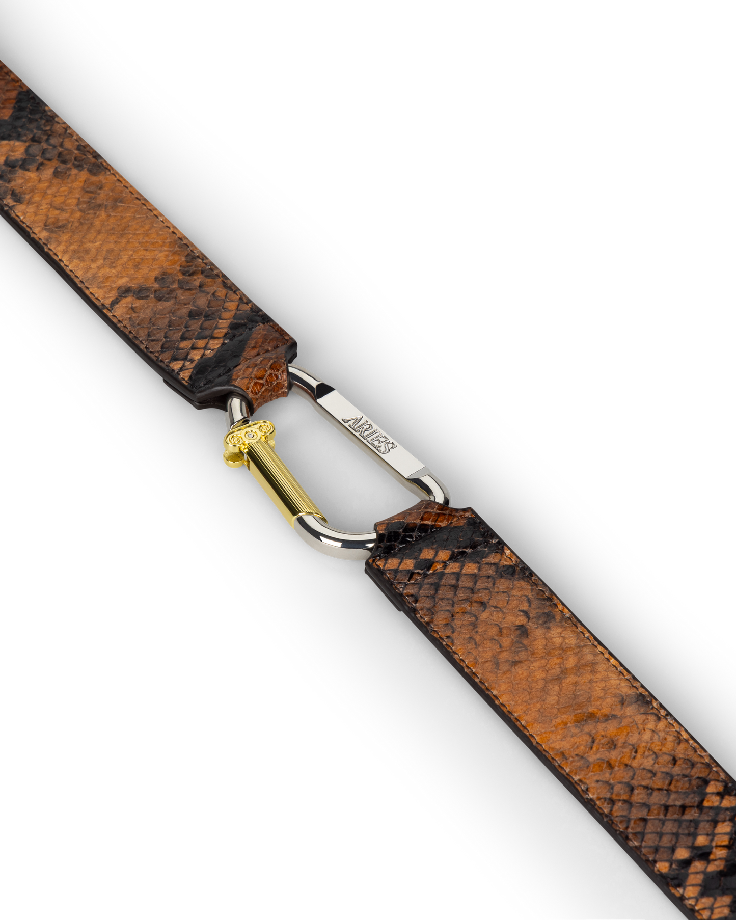 Snake Print Leather Mazzo Belt