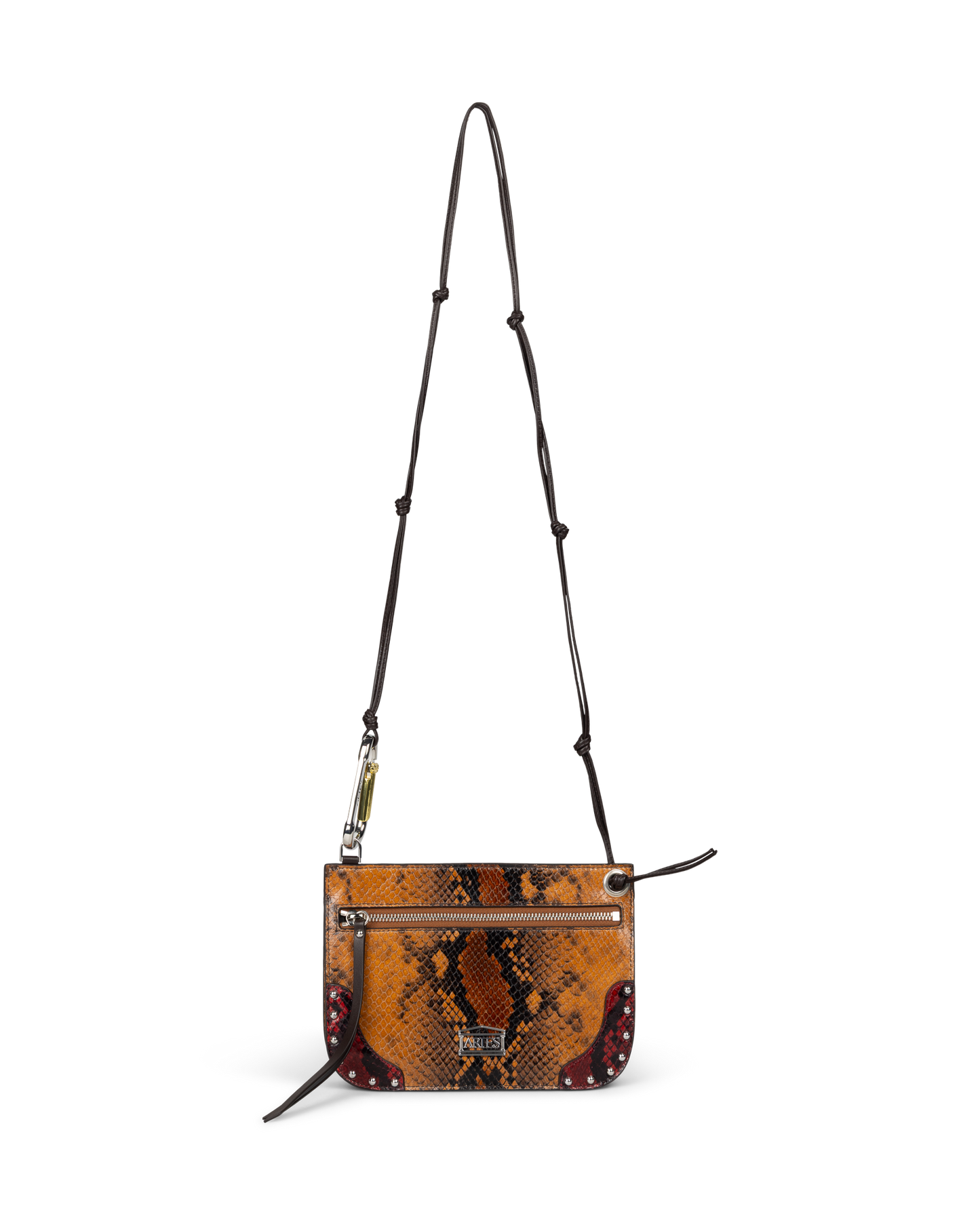 Patchwork Snake Print Leather Bobby Bag