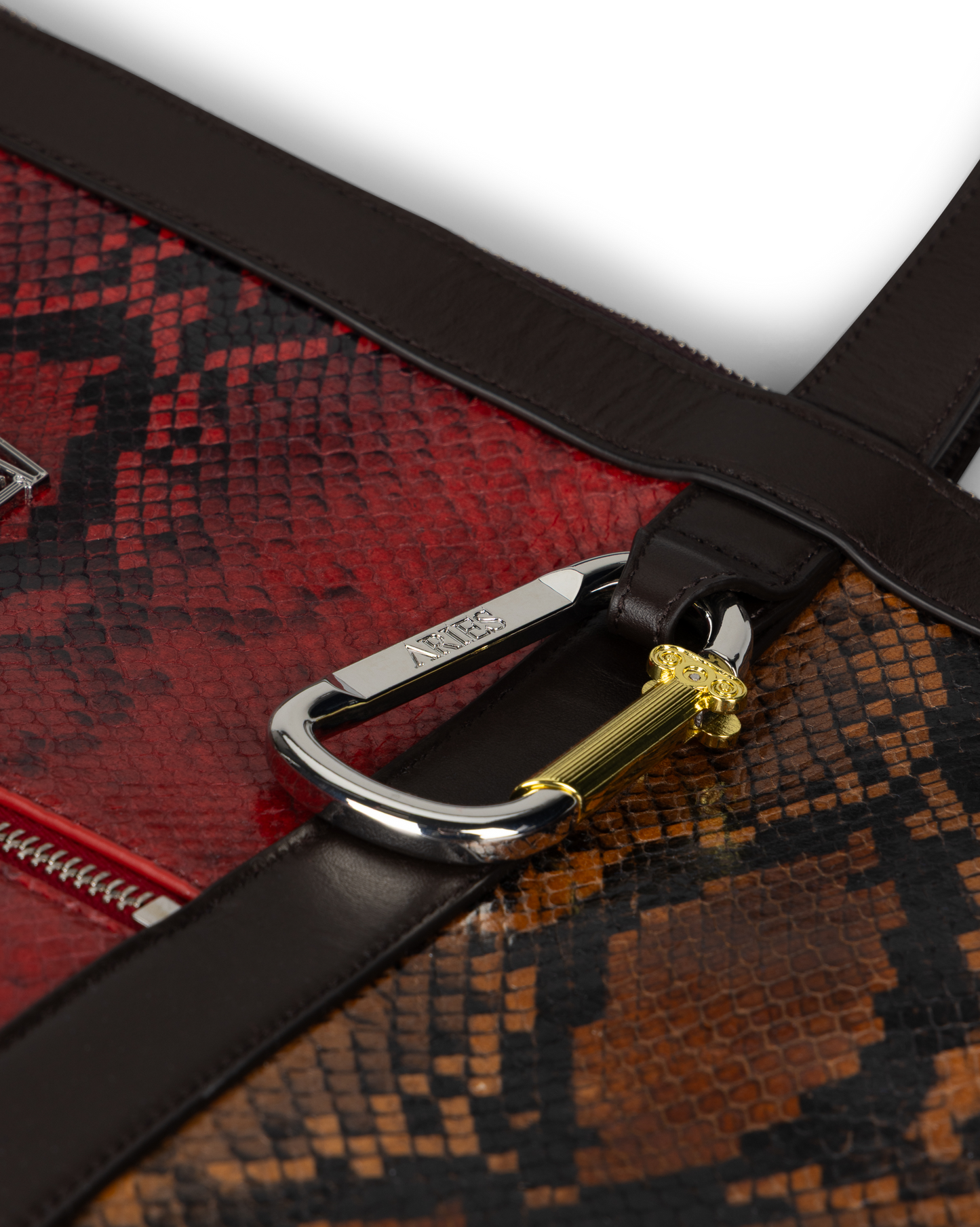 Patchwork Snake Print Leather Niner Shopper Bag