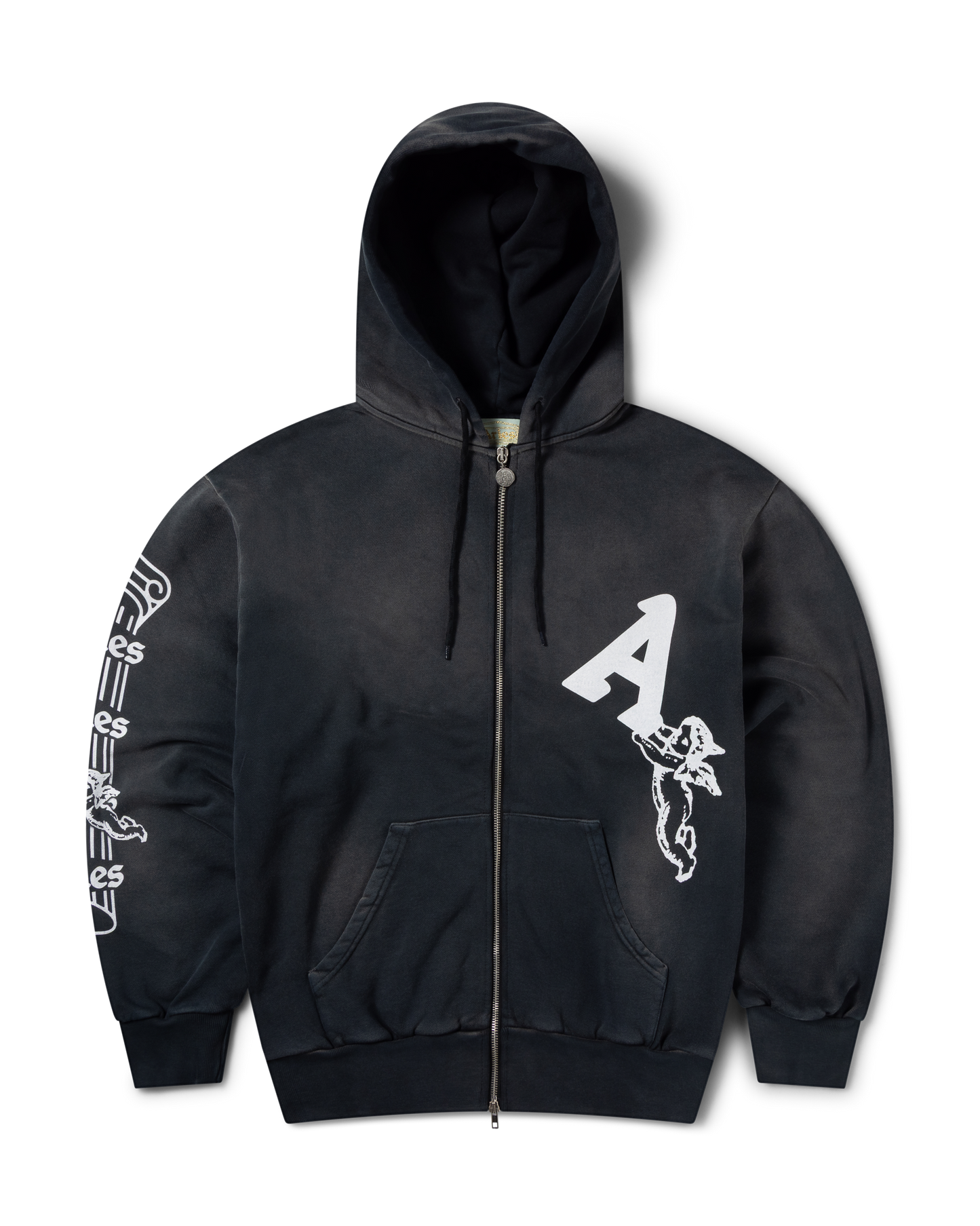 Premium Aged Cherub Column Zip Hoodie