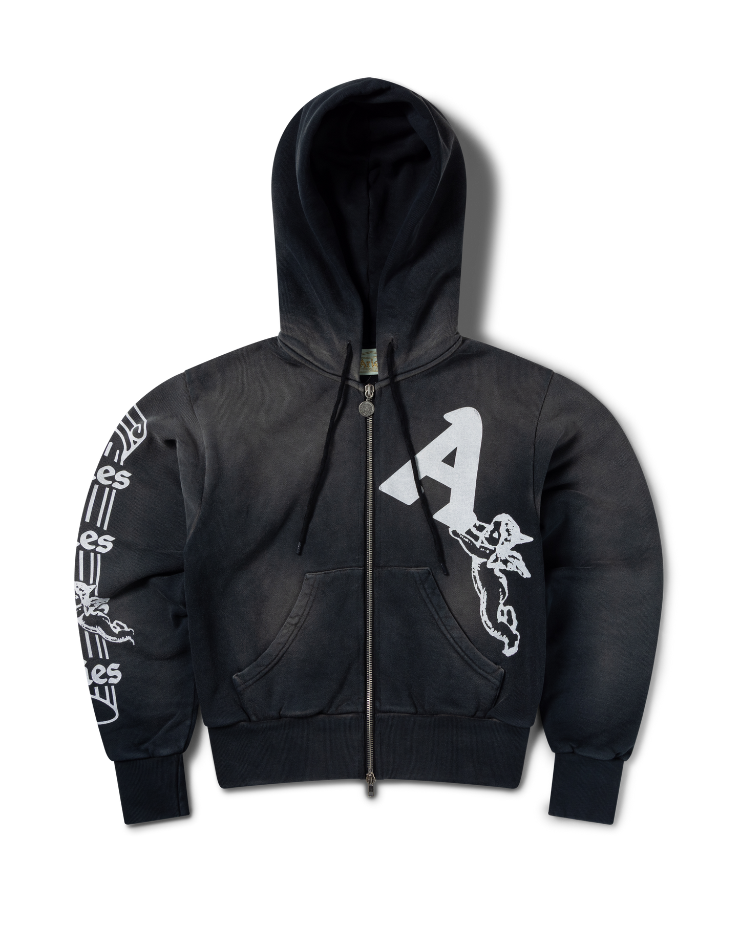 Premium Aged Cherub Column Zip Hoodie