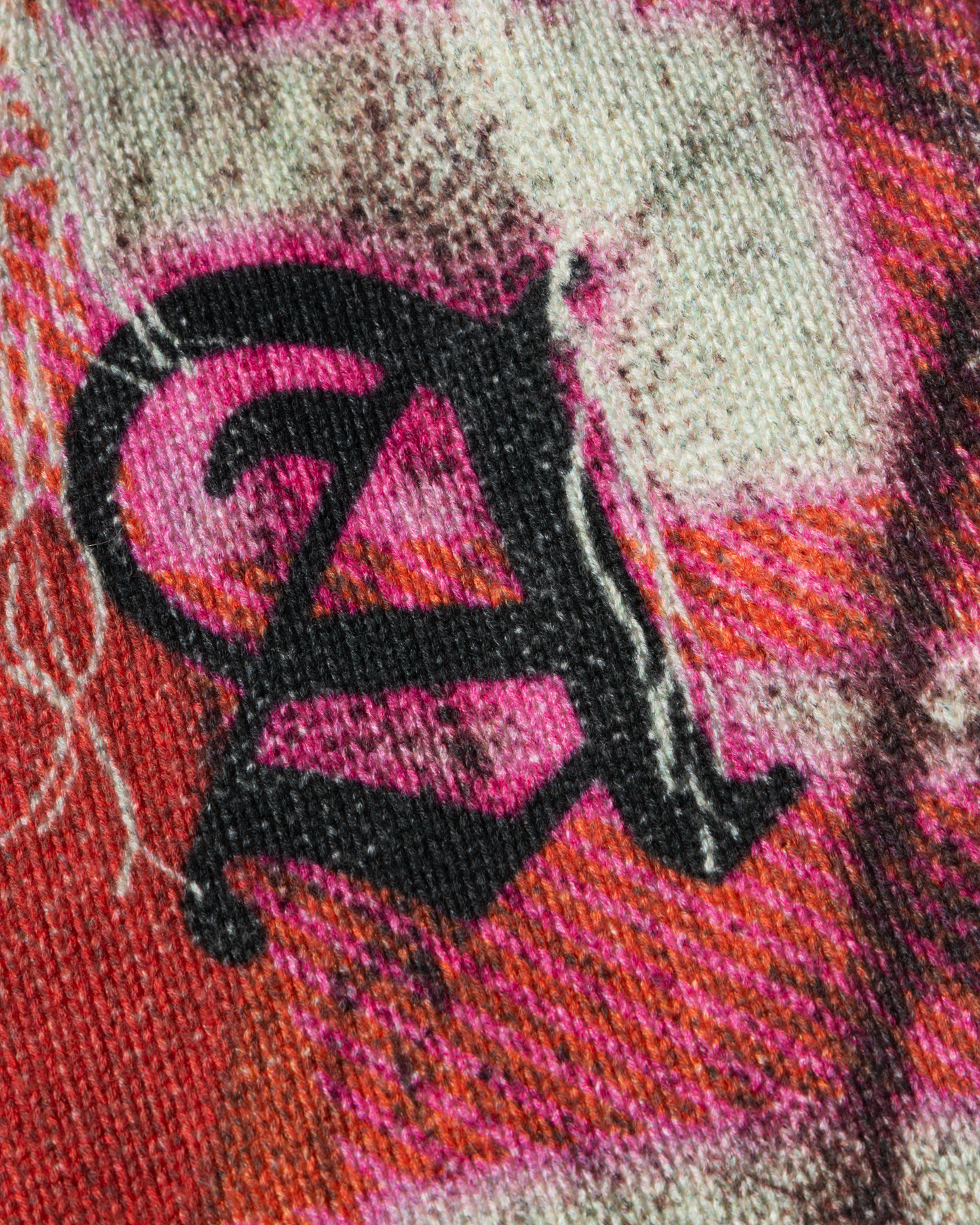Digi Patchwork V Neck Knit
