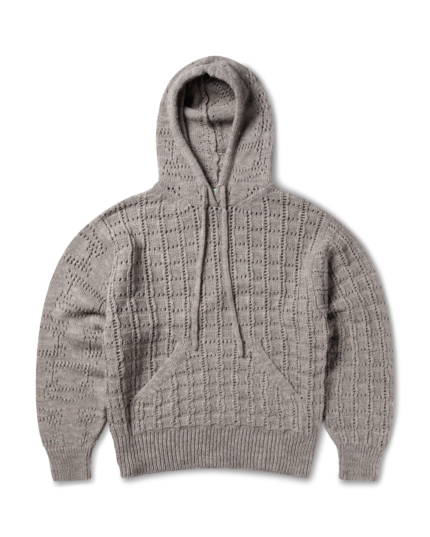 Pointelle Temple Patchwork Hoodie