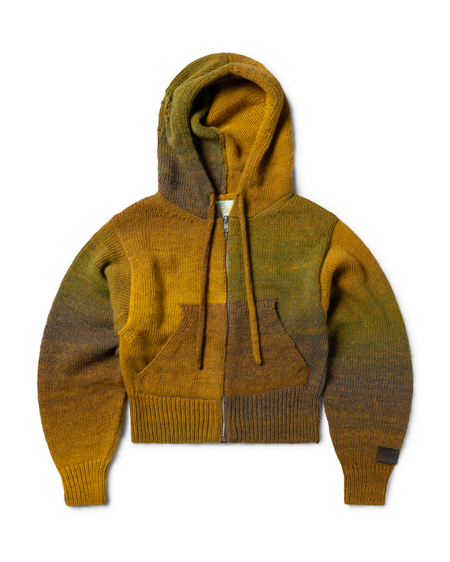 Space Dye Temple Knit Zip Thru Hoodie