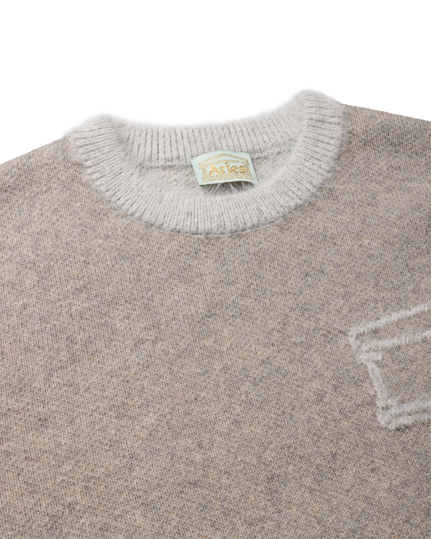 Fluffy Column Chenille Crew Neck