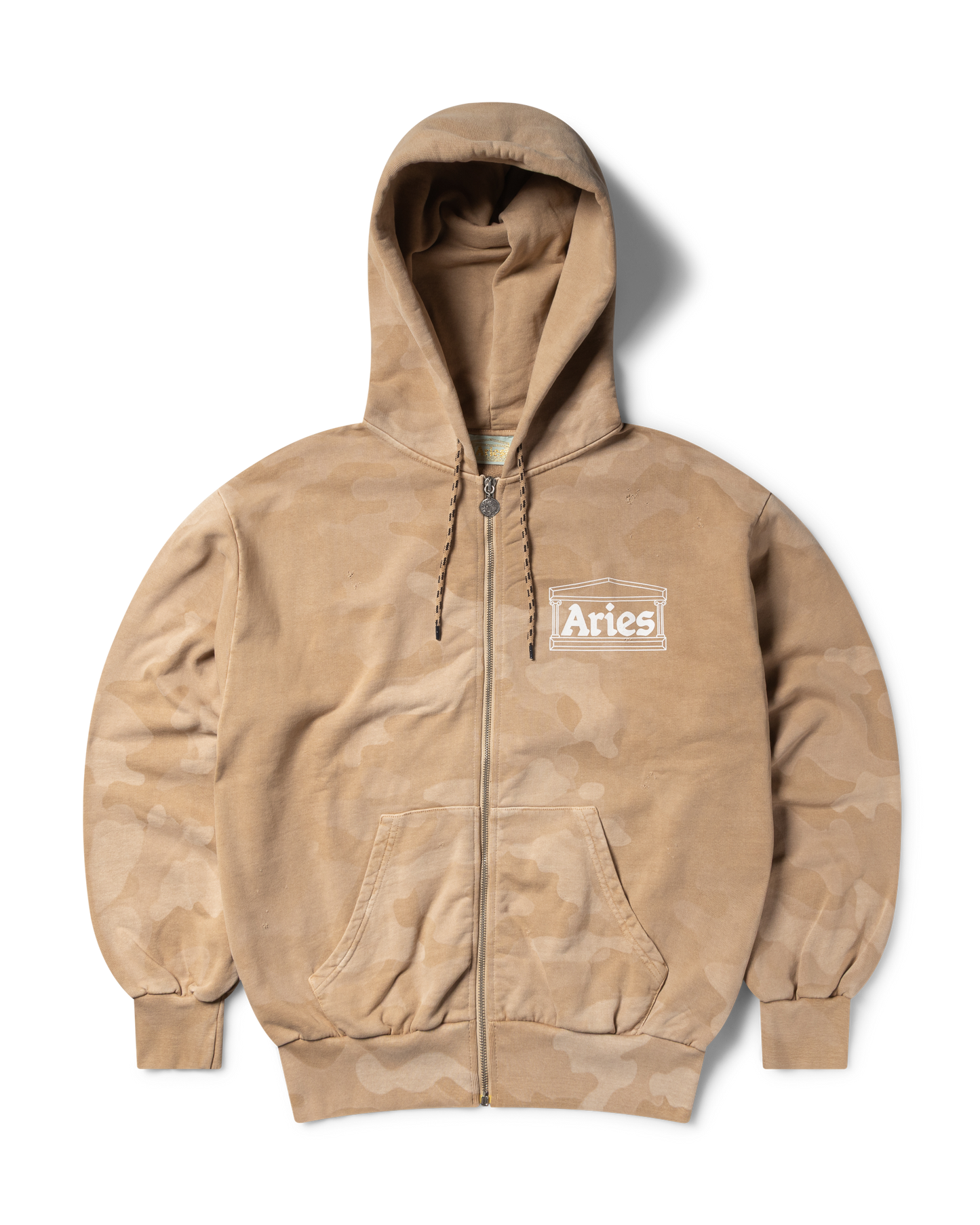Aged Temple Camo Zip Through Hoodie
