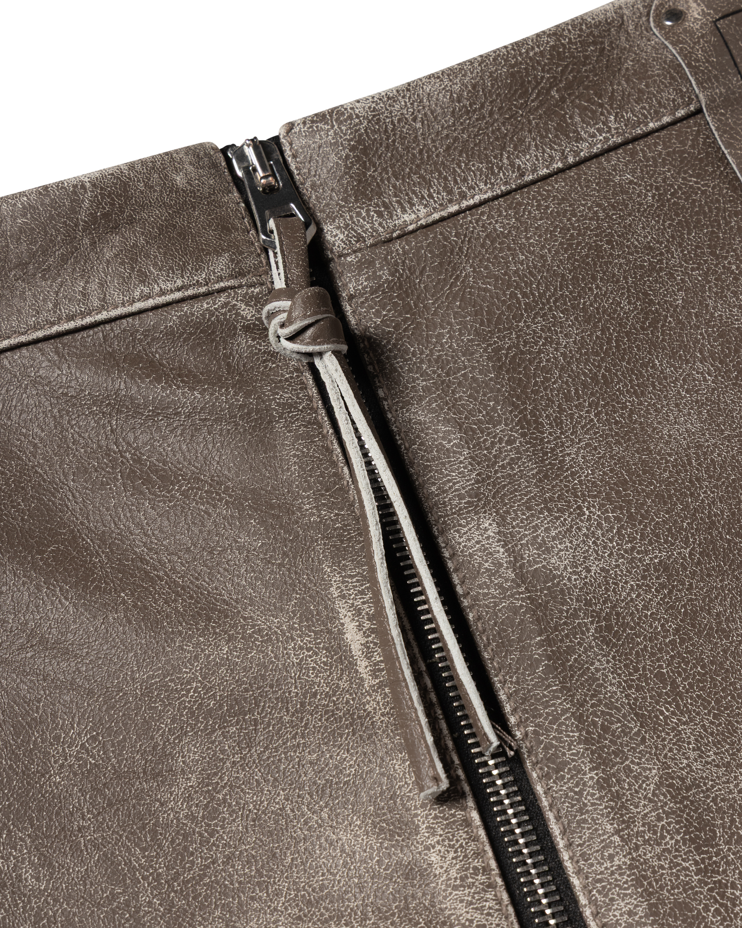 Distressed Leather Pencil Skirt