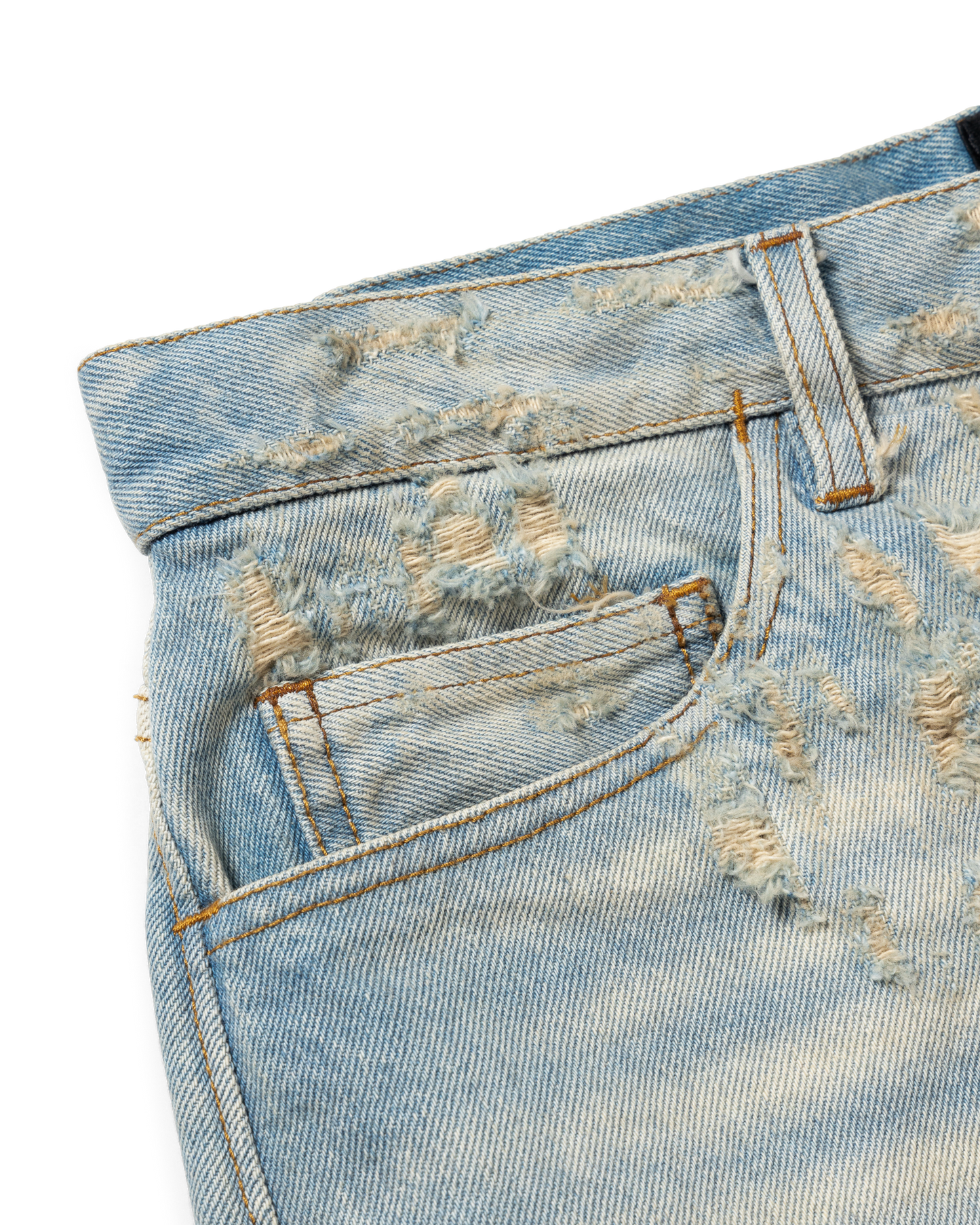 Destroyed Lace Batten Jeans