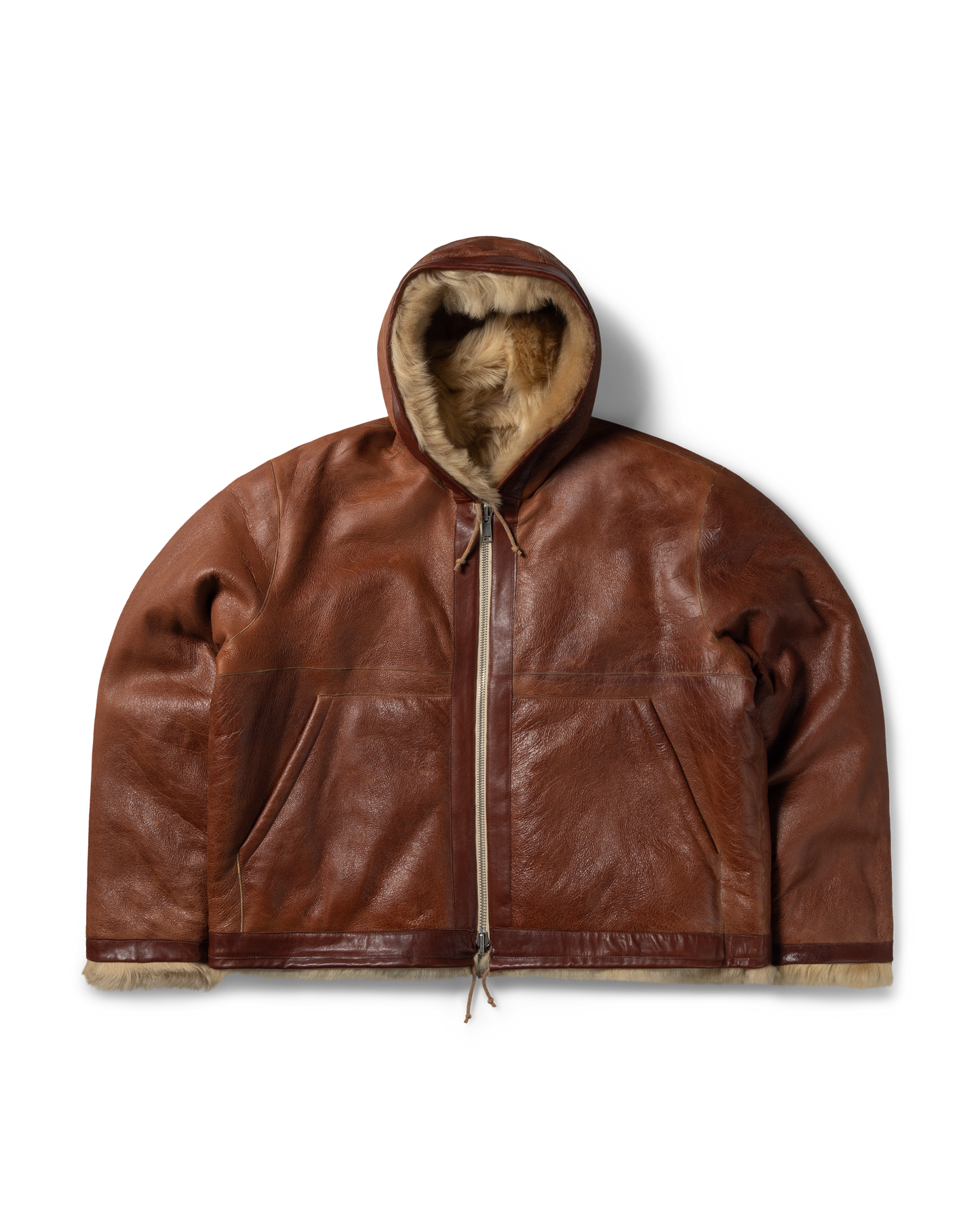 Oversized Hooded Sheepskin Jacket
