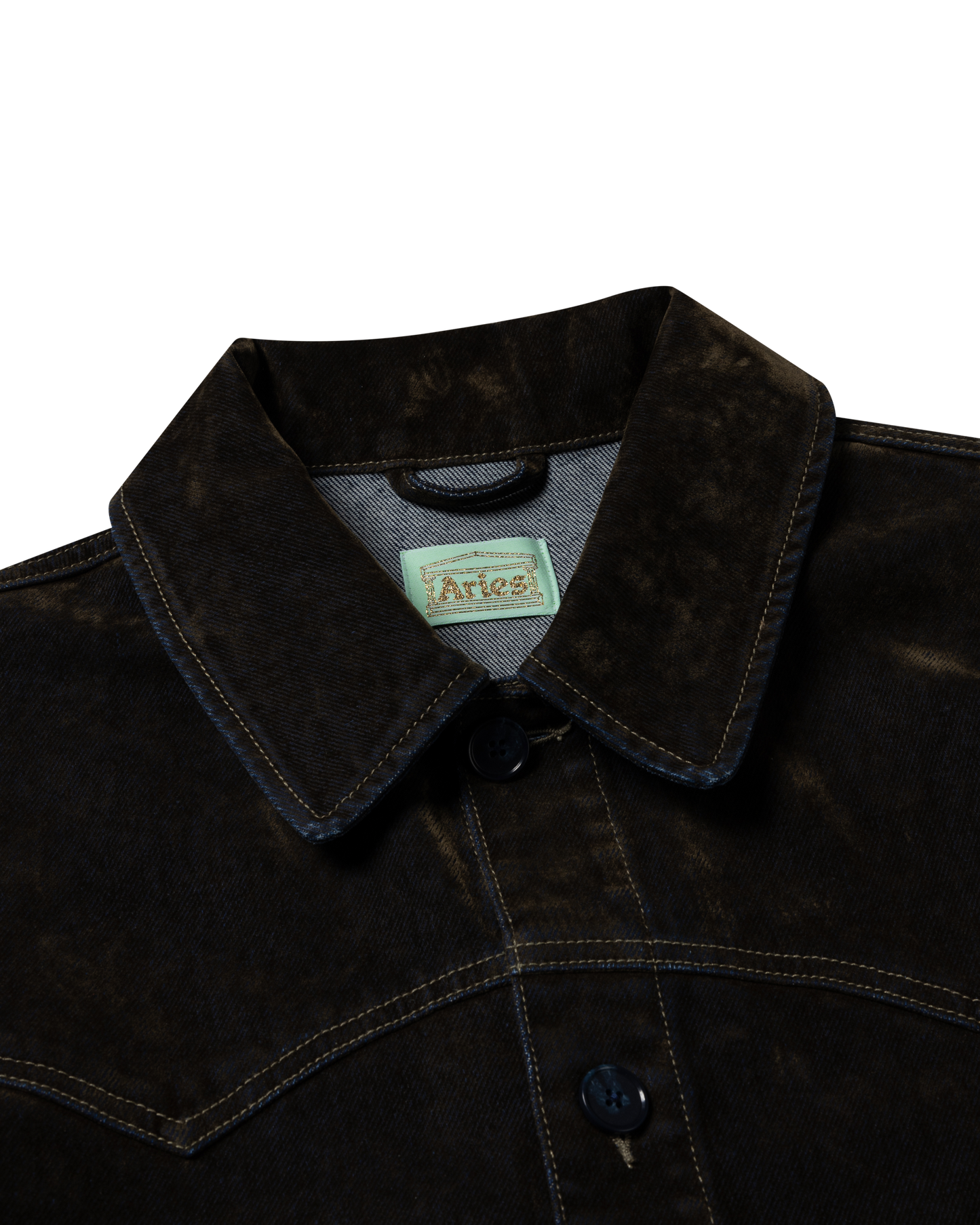 Worn Flock Denim Car Coat
