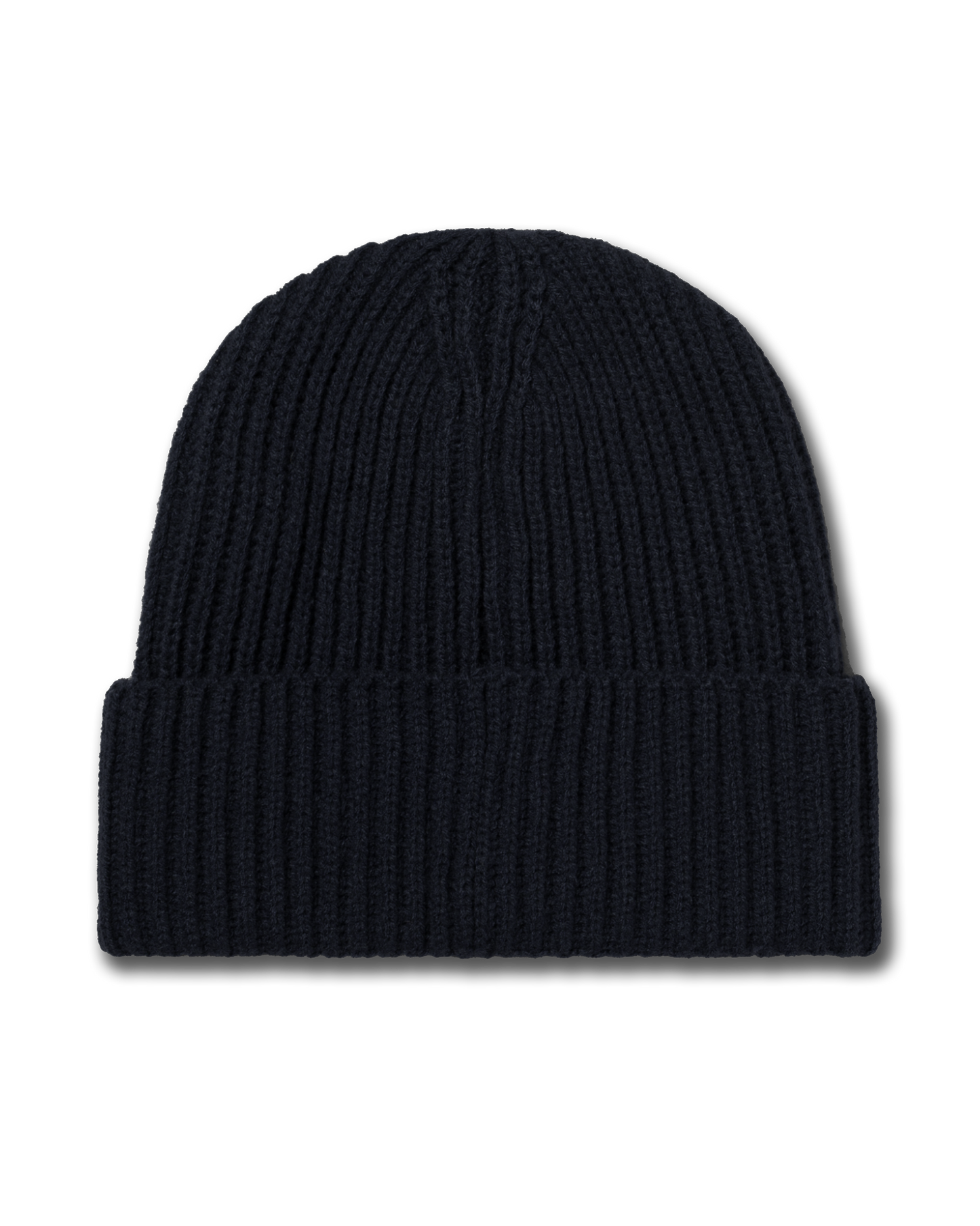 Temple Patch Rib Knit Beanie