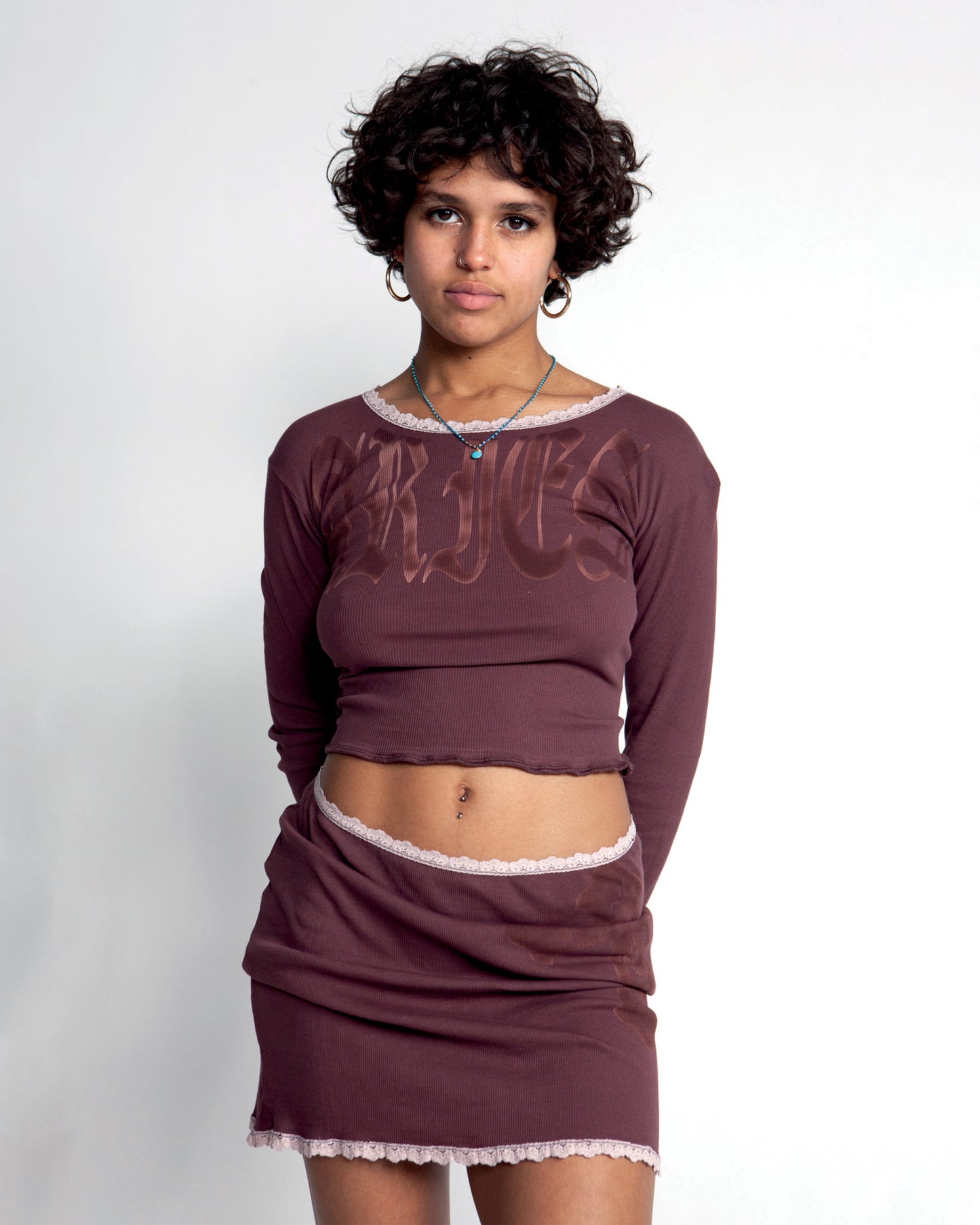 Gothic Lace Trim LS Tee