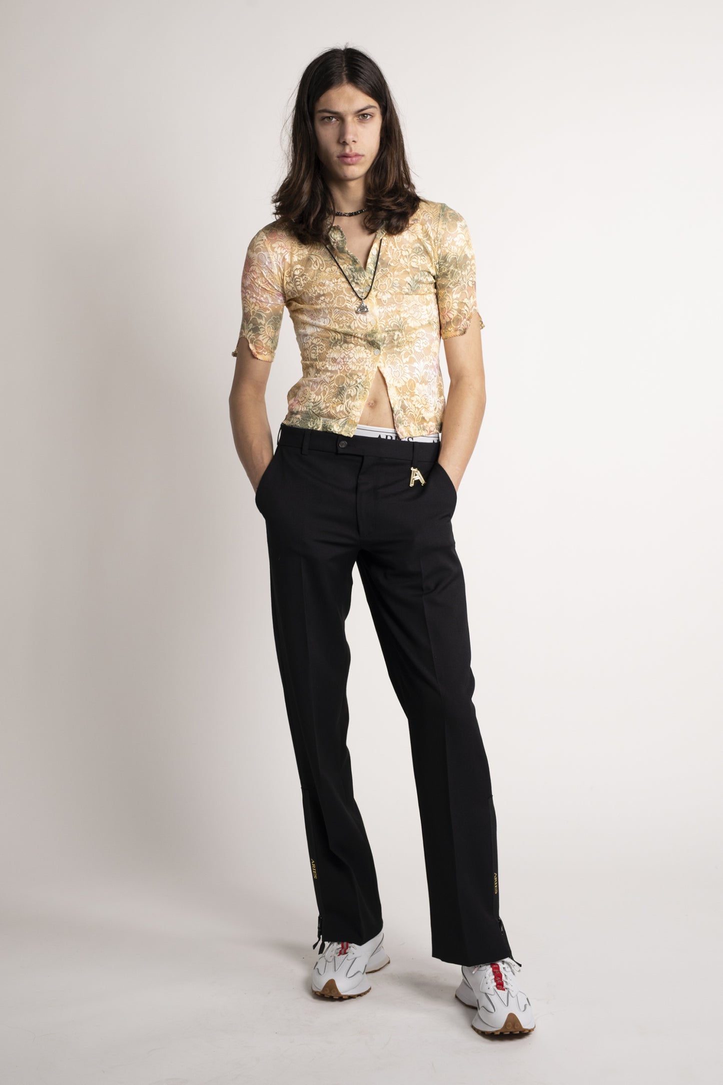 Zip Detail Tailored Trousers