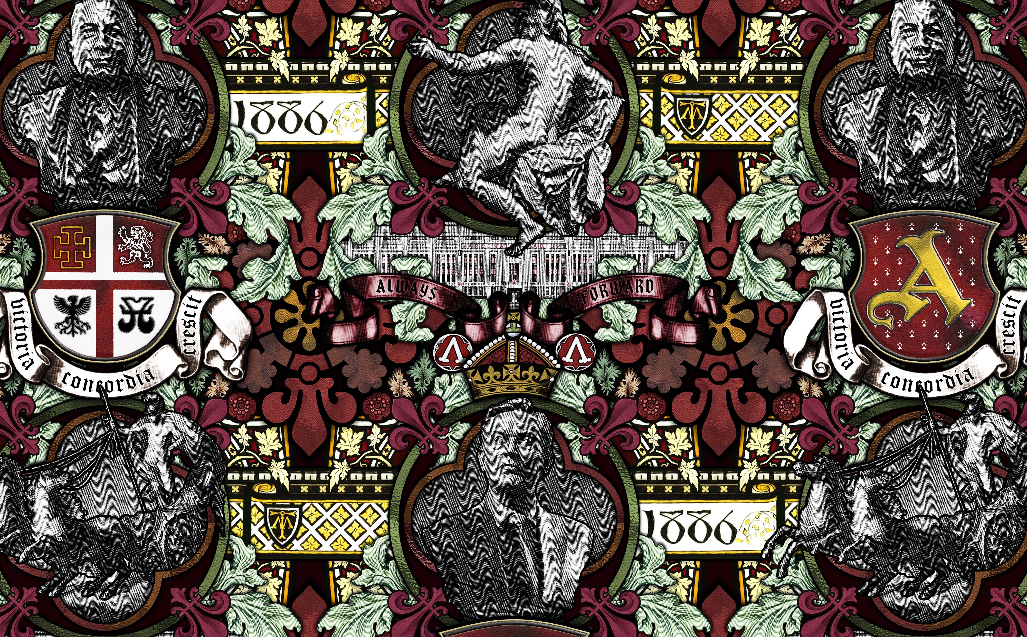 Arsenal X Aries Stained Glass Jacquard Lilly Jean Indigo