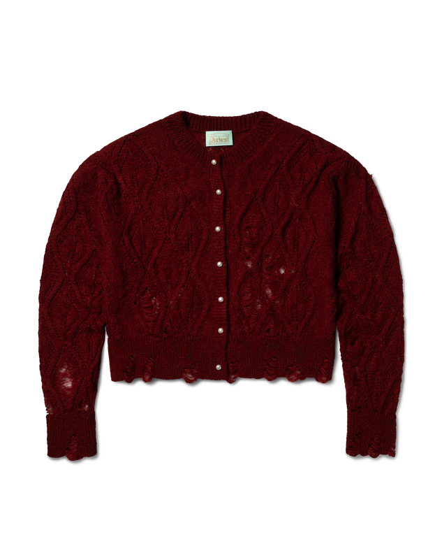 Lace Leaf and Ladders Mohair Cardigan