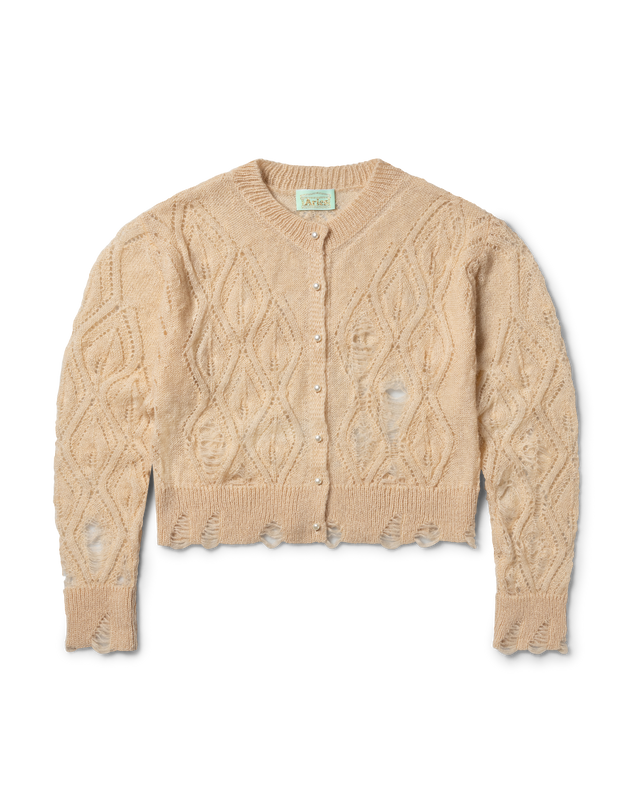 Lace Leaf and Ladders Mohair Cardigan