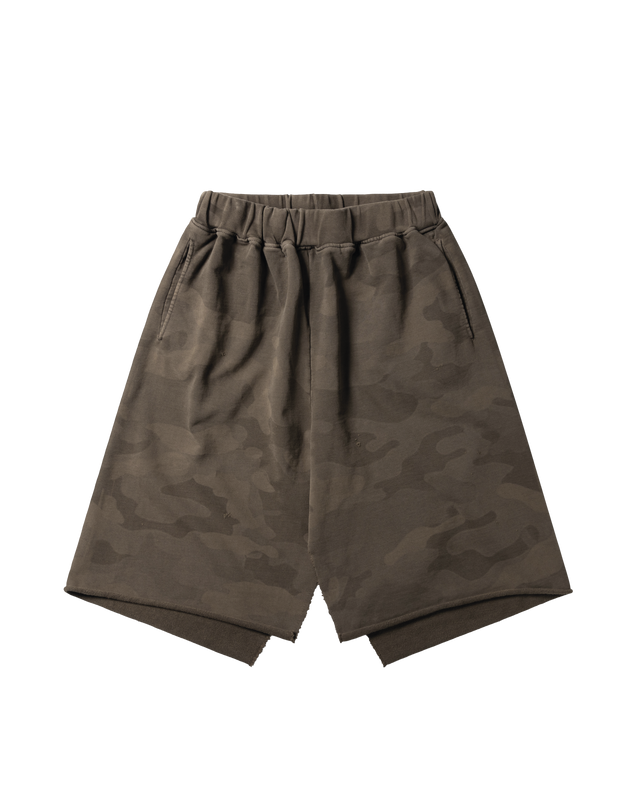 Deconstructed Aged Camo Sweatskirt