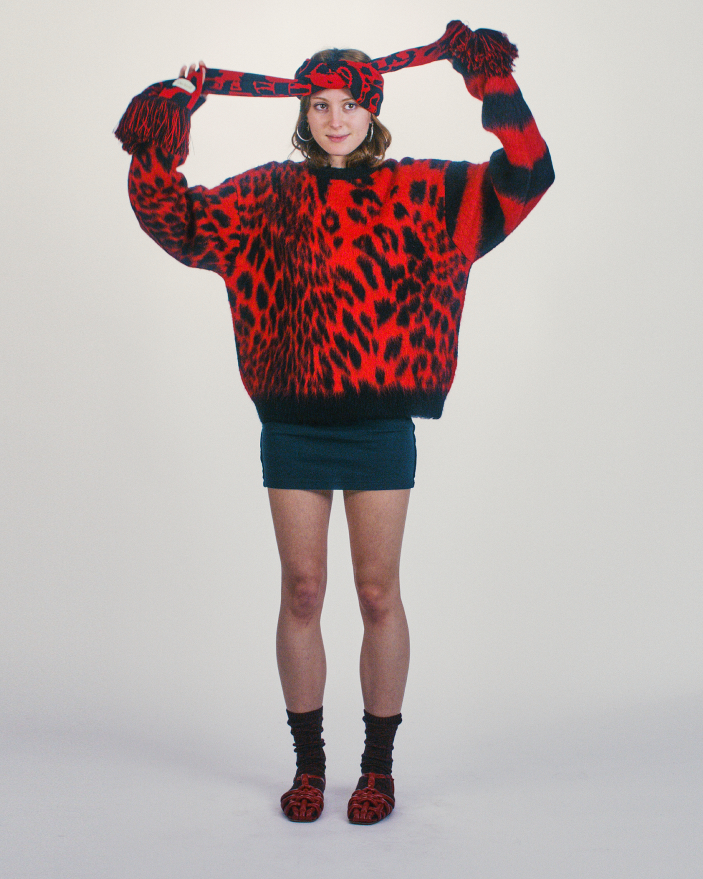 J'Adoro Aries Leopard Scarf