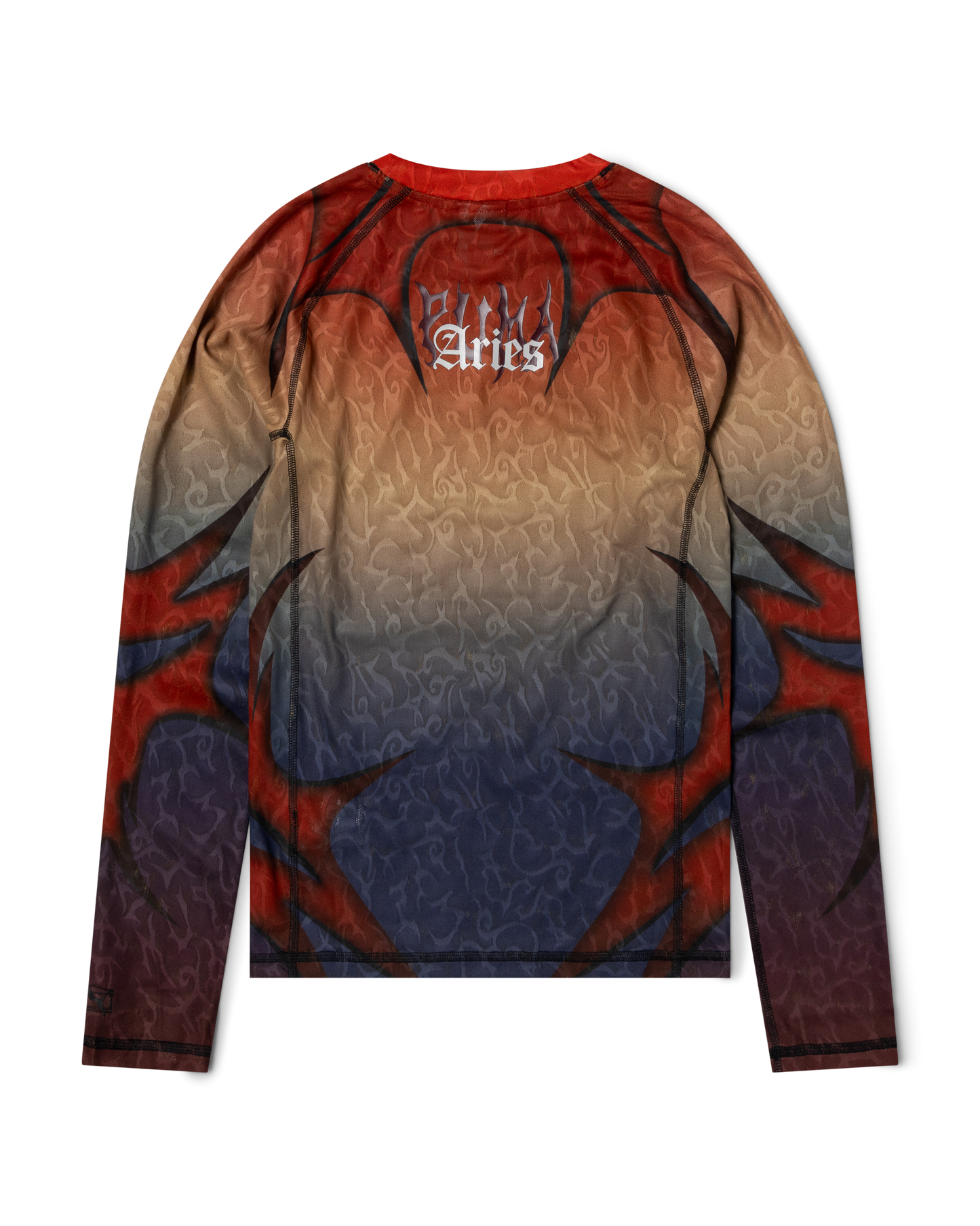 puma x aries tribal jacquard lace ls top