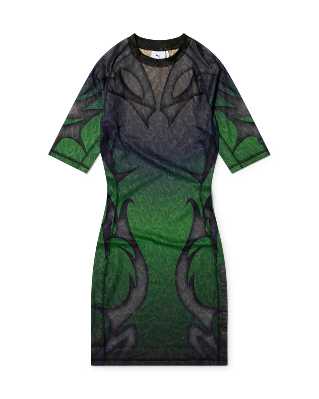puma x aries tribal jacquard lace dress