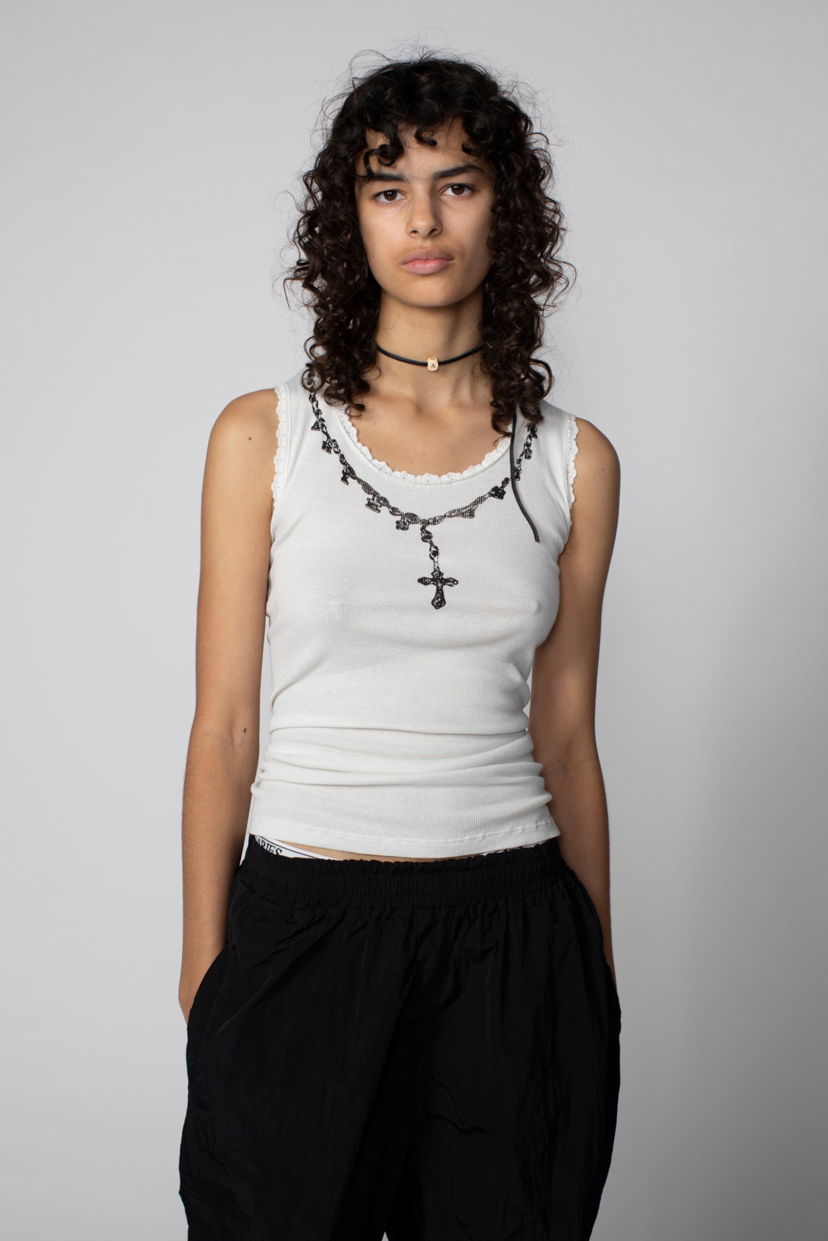 Load image into Gallery viewer, Rosaries Lace Trim Vest