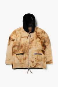 Reversible Sheepskin Jacket With Contrast Hood