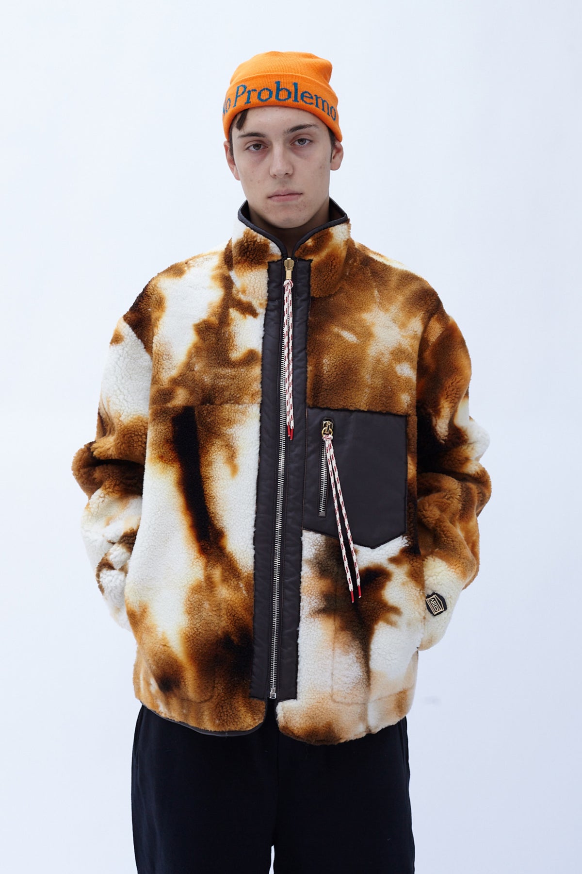 Tie Dye Sheepskin Tech Jacket