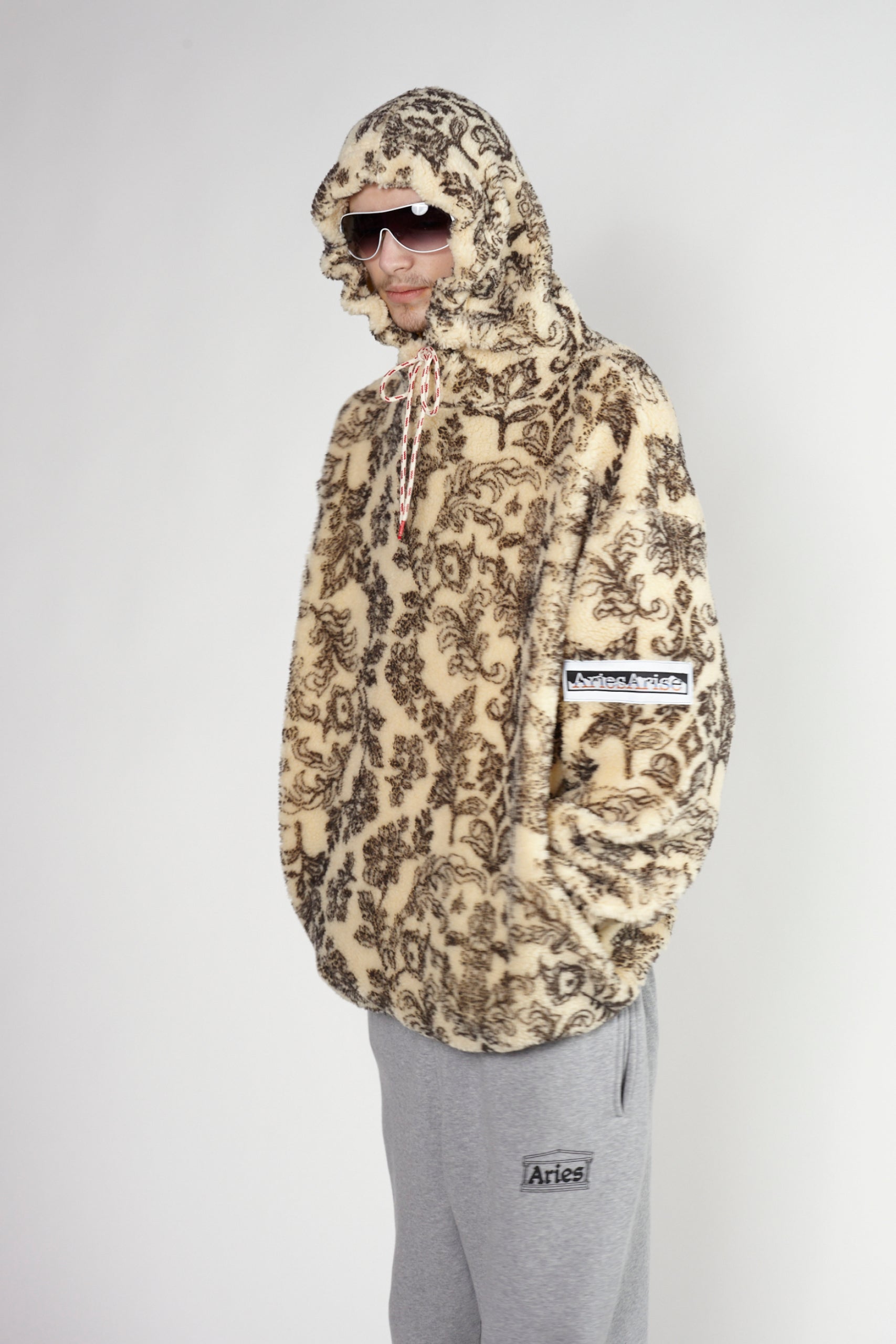 Load image into Gallery viewer, Floral Oversized Fleece Hoodie