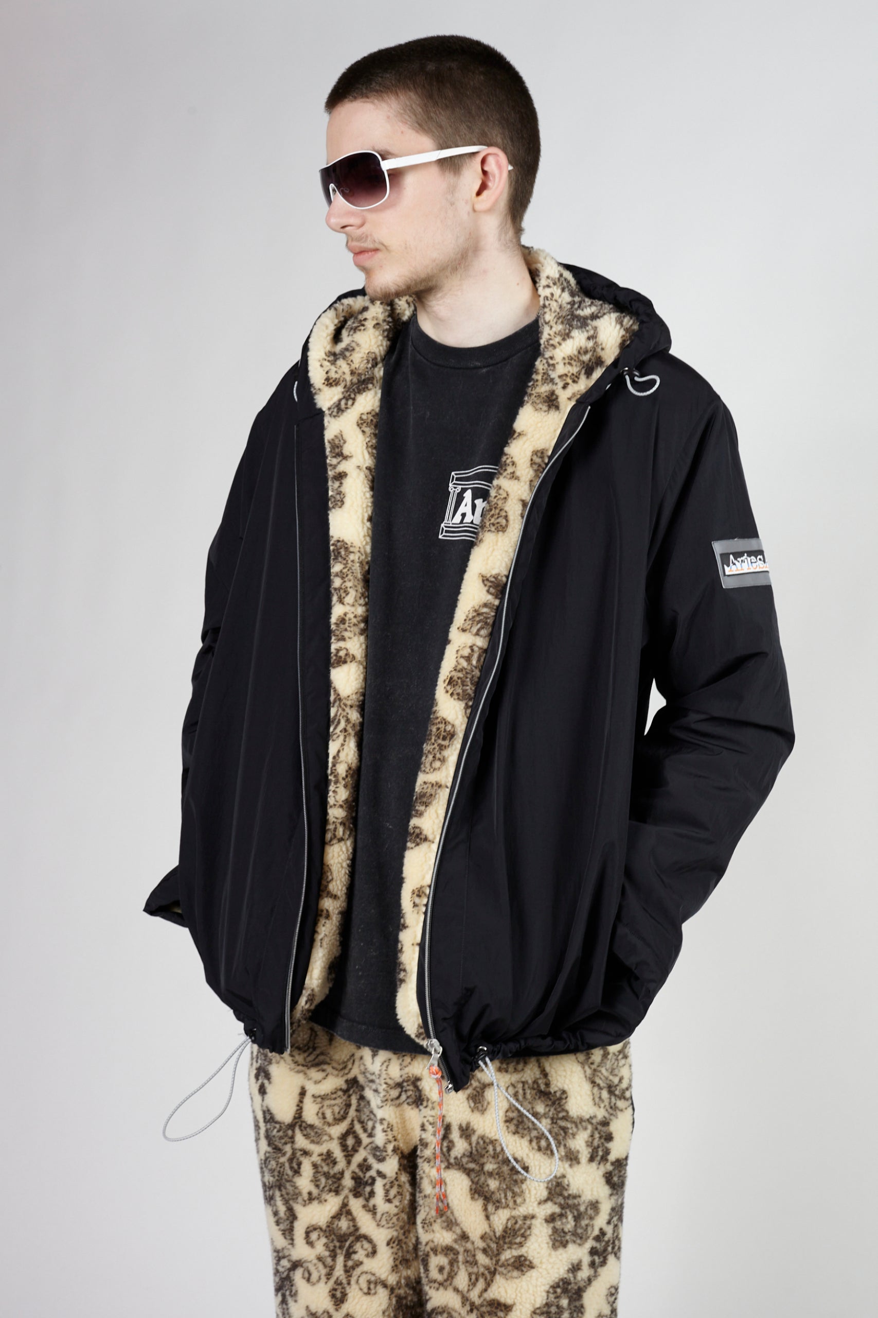 Load image into Gallery viewer, Reversible Nylon and Floral Fleece Parka