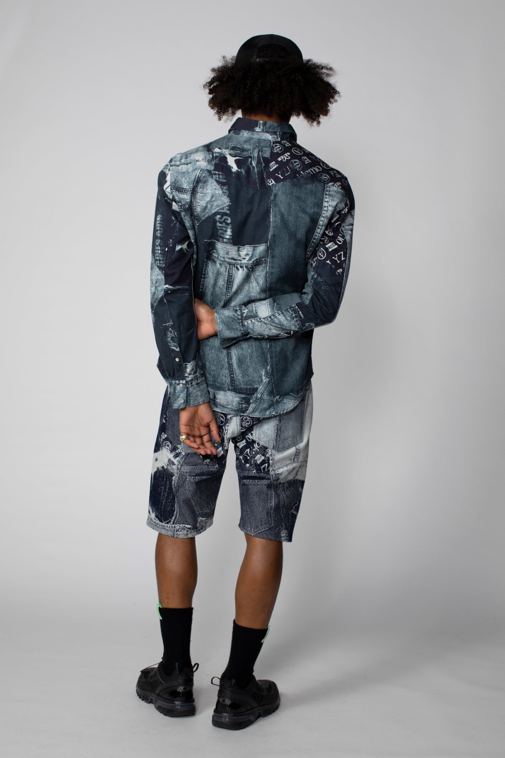 Patchwork Western Shirt Blue – Aries