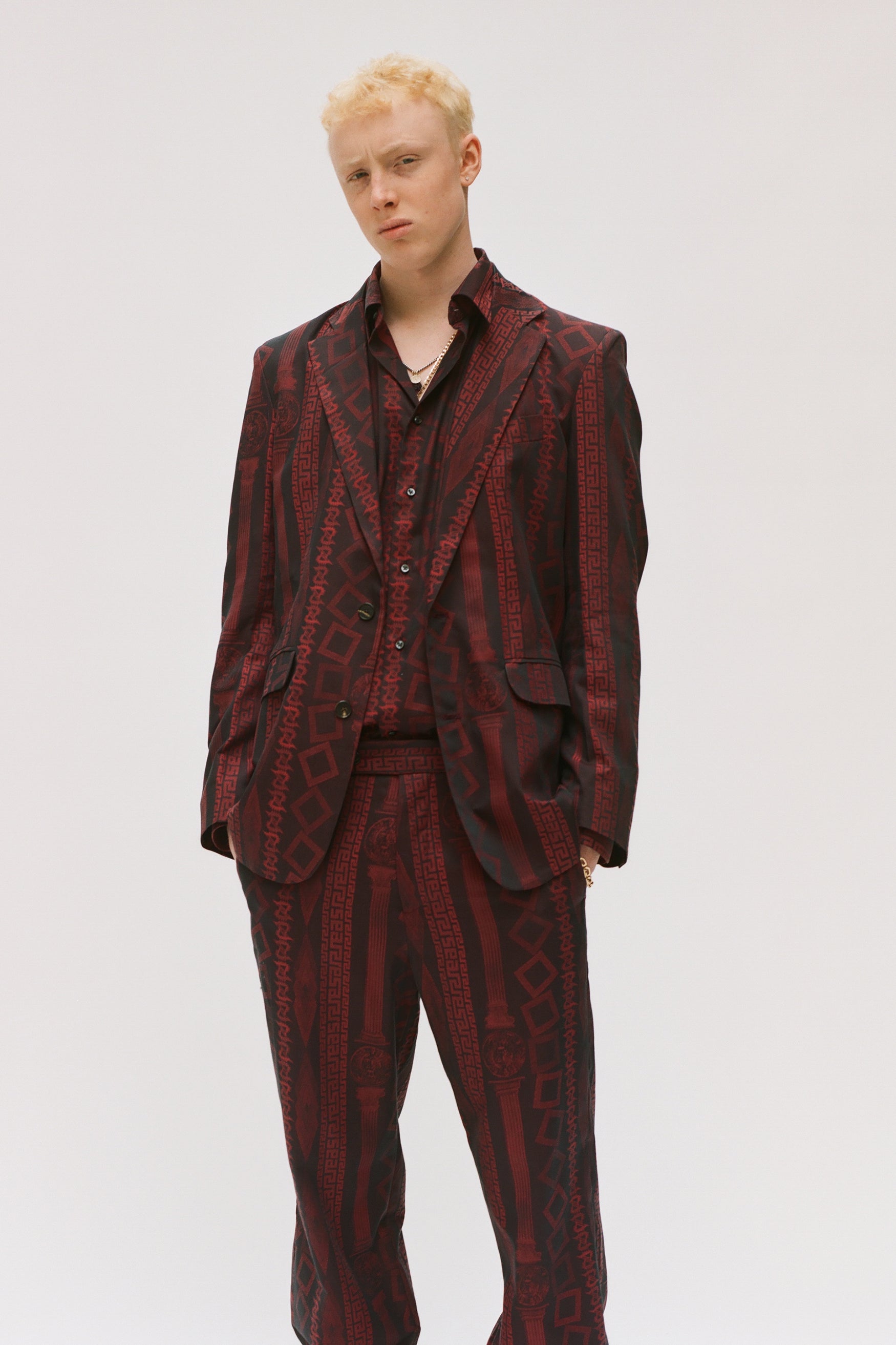 Load image into Gallery viewer, Tailored Column Jacquard Trouser
