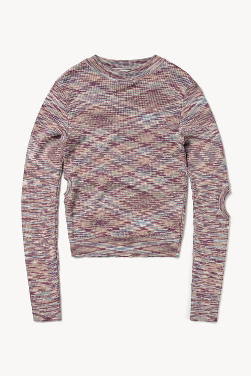 Holey Shrunken Space Dye Knit
