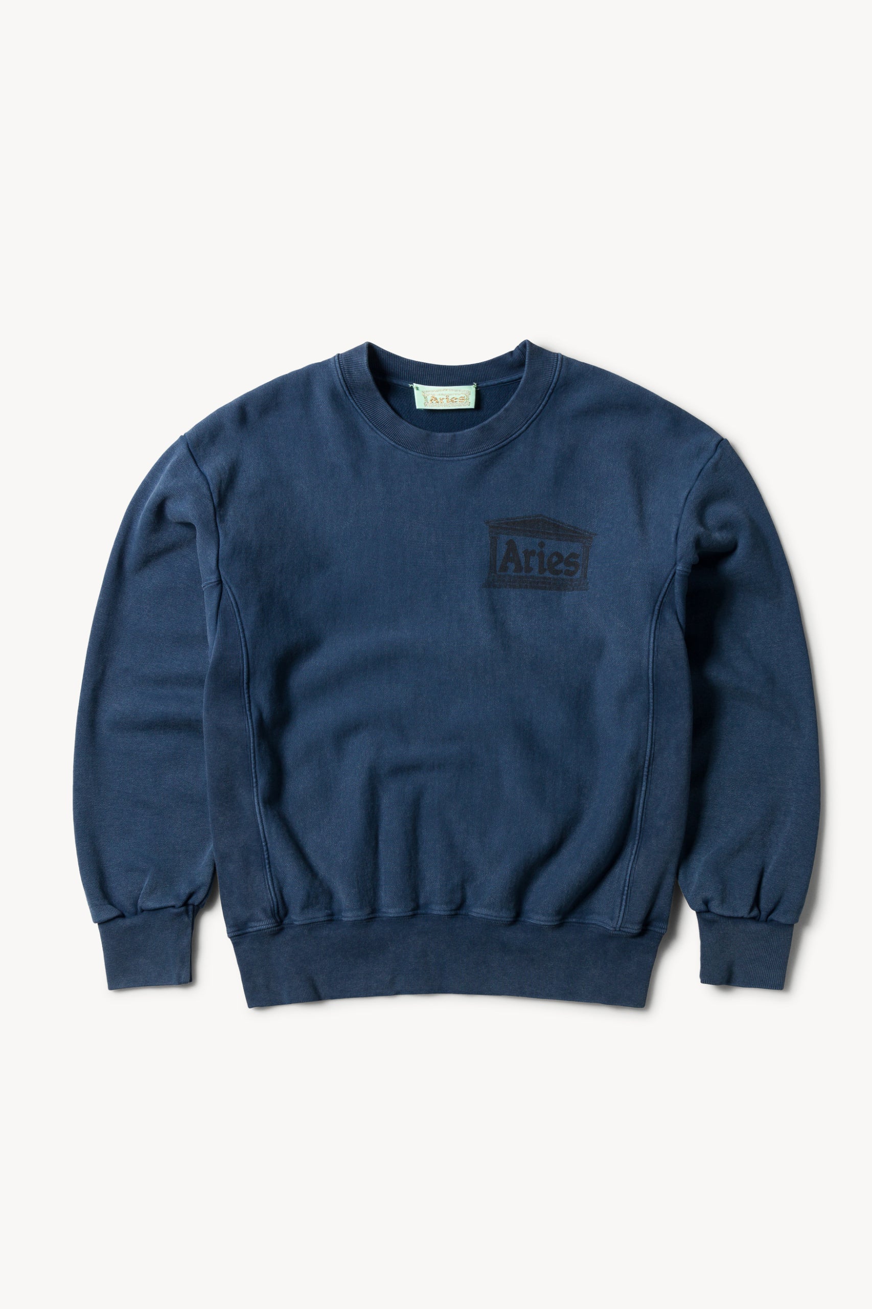 Aged Premium Temple Sweatshirt Navy – Aries
