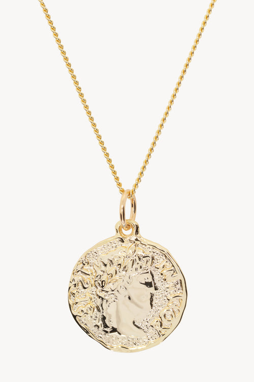 Chain Necklace With Roman Coin Pendant
