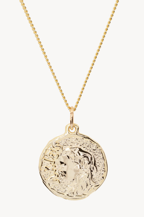 Chain Necklace With Roman Coin Pendant